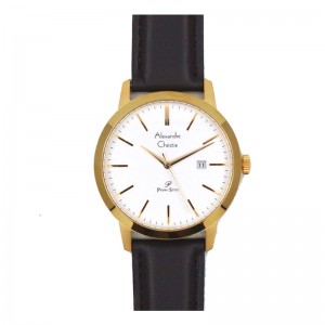 Alexandre Christie AC 1007 Gold White Leather Man MDLGPSL